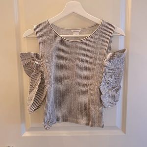 Club Monaco Cold-Shoulder Ruffle Top